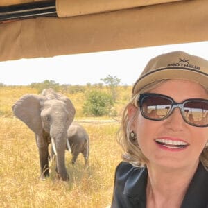 Jo and the Elephants in Kenya