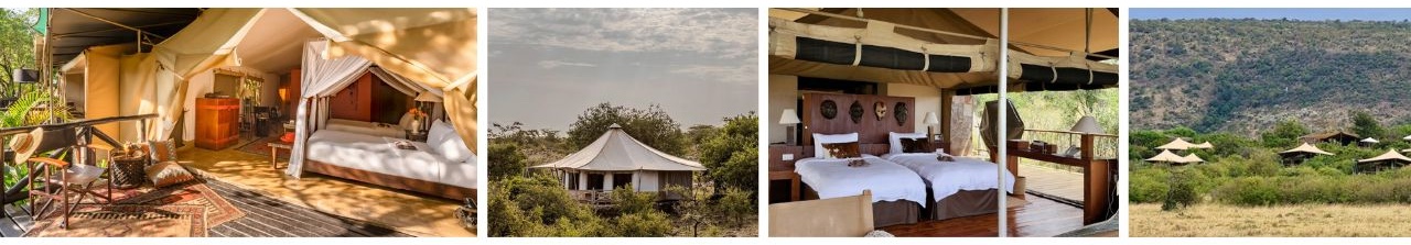 4 different rooms at resorts in Kenya